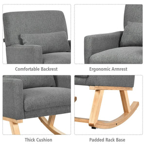 Rocking Chair Upholstered Armchair With Lumbar Support