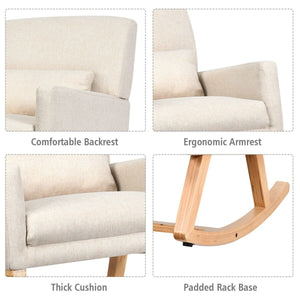 Rocking Chair Upholstered Armchair With Lumbar Support