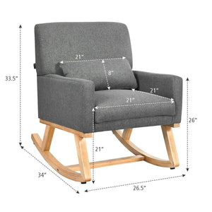 Rocking Chair Upholstered Armchair With Lumbar Support