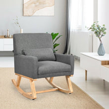 Load image into Gallery viewer, Rocking Chair Upholstered Armchair With Lumbar Support