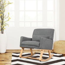 Load image into Gallery viewer, Rocking Chair Upholstered Armchair With Lumbar Support