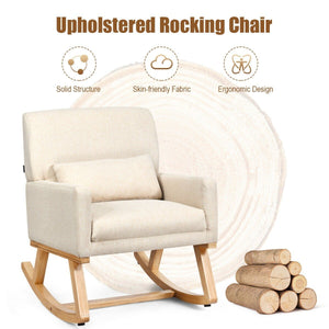 Rocking Chair Upholstered Armchair With Lumbar Support