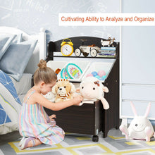 Load image into Gallery viewer, Rolling Toy Organizer And Plastic Bins - Espresso