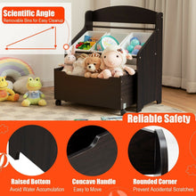 Load image into Gallery viewer, Rolling Toy Organizer And Plastic Bins - Espresso