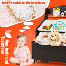 Load image into Gallery viewer, Rolling Toy Organizer And Plastic Bins - Espresso