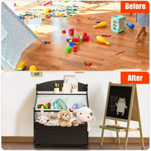 Load image into Gallery viewer, Rolling Toy Organizer And Plastic Bins - Espresso