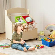 Load image into Gallery viewer, Rolling Toy Organizer And Plastic Bins - Natural
