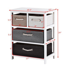 Load image into Gallery viewer, Storage Drawer Nightstand Woven Basket Cabinet Bedside Table