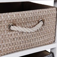 Load image into Gallery viewer, Storage Drawer Nightstand Woven Basket Cabinet Bedside Table
