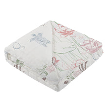 Load image into Gallery viewer, Turtles And Water Lily Bamboo Muslin Newcastle Blanket