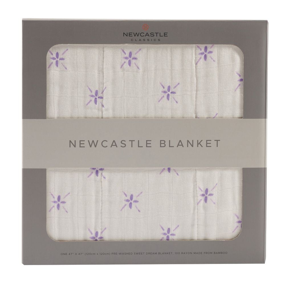 Watercolor Star And White Bamboo Muslin Newcastle Blanket