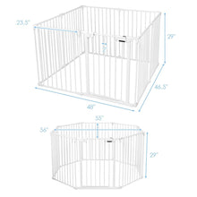 Load image into Gallery viewer, White Adjustable Panel Baby Safe Metal Gate Play Yard