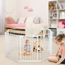 Load image into Gallery viewer, White Adjustable Panel Baby Safe Metal Gate Play Yard