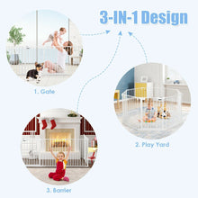 Load image into Gallery viewer, White Adjustable Panel Baby Safe Metal Gate Play Yard
