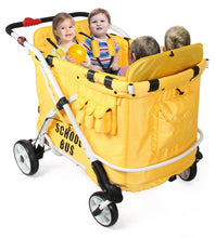 Load image into Gallery viewer, WonderFold MJ06 Multifunction Quad Stroller Wagon (4 Seater School Bus)