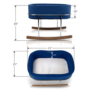 Wonderfold Modern Design Gentle Rocking Baby Bassinet Cradle RB01- Navy