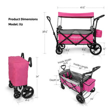 Load image into Gallery viewer, WonderFold X2 Pull &amp; Push Double Stroller Wagon (2 Seater)