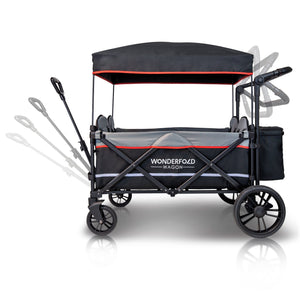 WonderFold X4 Pull & Push Quad Stroller Wagon (4 Seater)
