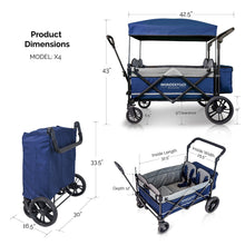 Load image into Gallery viewer, WonderFold X4 Pull &amp; Push Quad Stroller Wagon (4 Seater)
