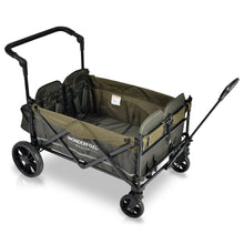 Load image into Gallery viewer, WonderFold X4 Woodland Green Pull &amp; Push Quad Stroller Wagon With Automatic Magnetic Seatbelt Buckles (4 Seater)