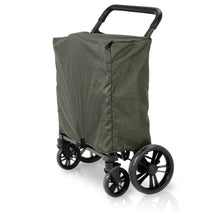 Load image into Gallery viewer, WonderFold X4 Woodland Green Pull &amp; Push Quad Stroller Wagon With Automatic Magnetic Seatbelt Buckles (4 Seater)