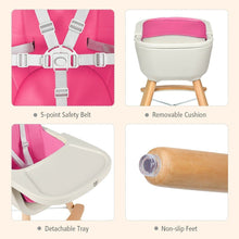 Load image into Gallery viewer, Wooden High Chair - 3 In 1 Convertible Wooden High Chair With Cushion