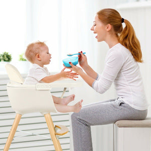 Wooden High Chair - 3 In 1 Convertible Wooden High Chair With Cushion