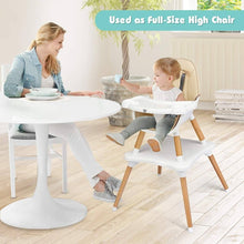 Load image into Gallery viewer, Wooden High Chair - 4-in-1 Convertible Wooden High Chair With Detachable Tray