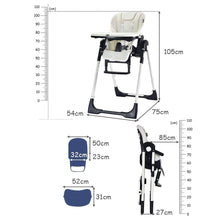 Load image into Gallery viewer, Wooden High Chair - Adjustable Foldable High Chair