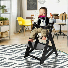 Load image into Gallery viewer, Wooden High Chair - Adjustable Wooden Baby High Chair With Removeable Tray