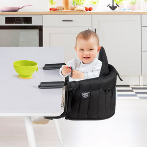 Wooden High Chair - Baby Table Chair , Portable & Folding Clip Fast Hook