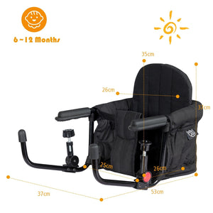 Wooden High Chair - Baby Table Chair , Portable & Folding Clip Fast Hook