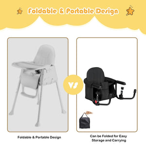 Wooden High Chair - Baby Table Chair , Portable & Folding Clip Fast Hook