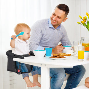 Wooden High Chair - Baby Table Chair , Portable & Folding Clip Fast Hook